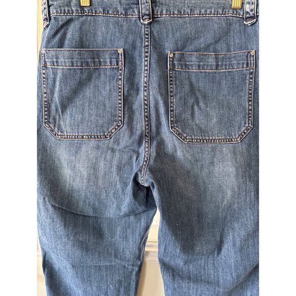 Sundance Roadside Jeans Size 10 Mid Wash High‎ Waist Raw Hem Patch Pockets - Picture 8 of 11